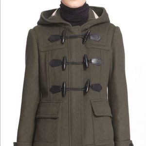 NWT BURBERRY BRIT Olive Green Coat Blackwell Coat Size 2 XS Stylish!